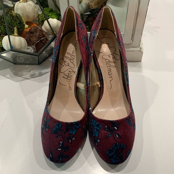 Libby Edelman velvet chunky heel 9.5 - Picture 2 of 7
